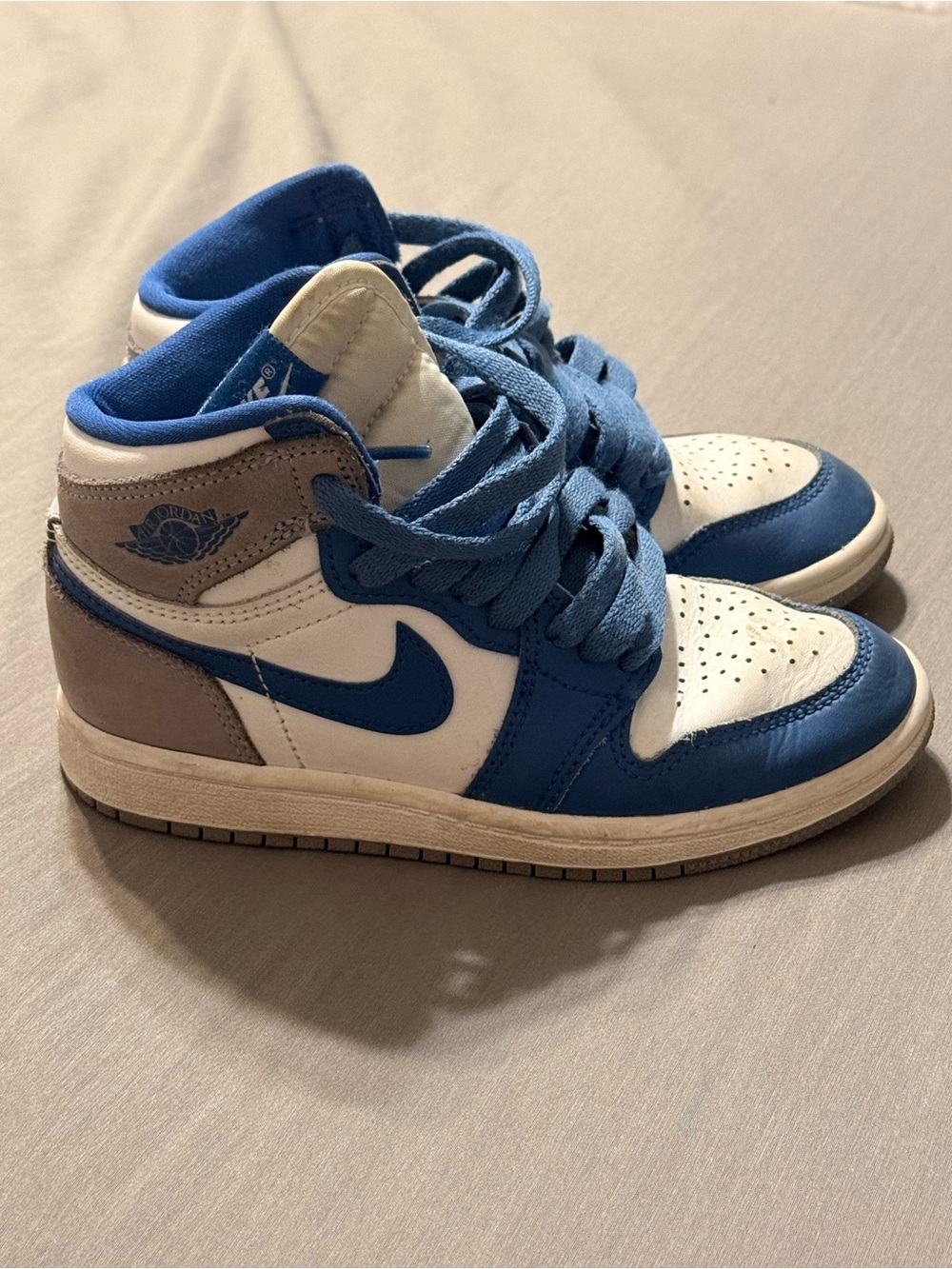 Nike Air Jordan 1 High OG Youth Size 12C Blue White Gray Sneakers Shoes